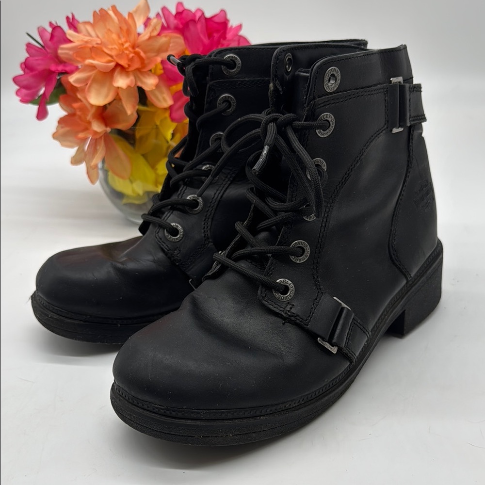 Harley-Davidson Black Combat Moto Boots Size 10 BAB7366A